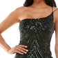 B. Darlin Womens Juniors Mesh One Shoulder Bodycon Dress Green Size 2