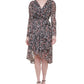 Tommy Hilfiger Womens Chiffon Metallic Midi Dress Black Size 6