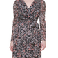 Tommy Hilfiger Womens Chiffon Metallic Midi Dress Black Size 6