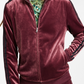 INC International Concepts Men's Velour Sweatshirt Track Jacket Red Size X-Small