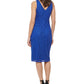Guess Womens Mesh Midi Sheath Dress Blue Size 4