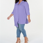 NY Collection Women's Asymmetrical Tunic Top Purple Size 2X