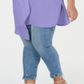 NY Collection Women's Asymmetrical Tunic Top Purple Size 2X