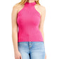 Guess Shea Ribbed Mock-Neck Tank Sweater Pink Size M