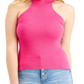 Guess Shea Ribbed Mock-Neck Tank Sweater Pink Size M
