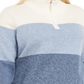 Karen Scott Women's Kathleen Striped Cotton 1/4 Zip Sweater Blue Size 3X