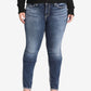 Silver Jeans Co. Women's Elyse Curvy Fit Jeans Blue Size 22X30