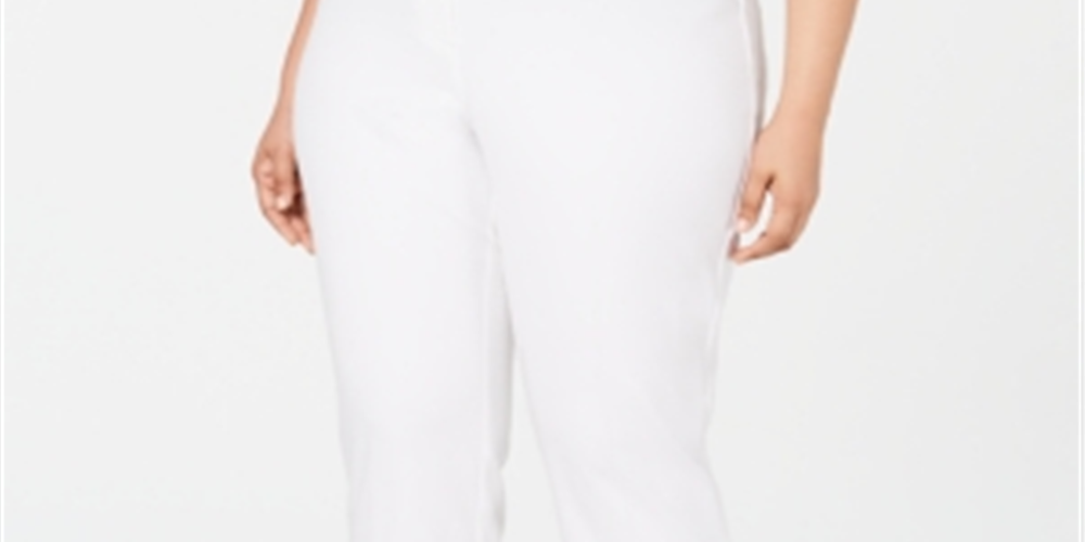 Alfani Women's Hollywood Waist Pants White Size 18W