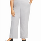 Alfred Dunner Women's Lake Geneva Pull On Pants Gray Size 20W