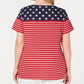Karen Scott Women's Americana Stars And Stripes Jeweled T-Shirt Red Size 0X