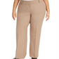 Alfani Women's Curvy Bootcut Tummy Control Pants Beige Size 24W