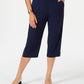 JM Collection Women's Textured Studded Capris Blue Size X-Large