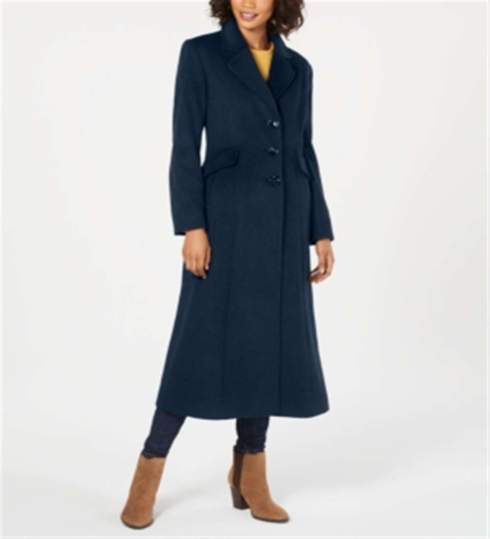 Forecaster Women's Notched Collar Maxi Walker Coat Blue Size 8