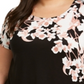 Alfani Women's Printed T Shirt  Black Size 0X