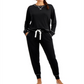 Jenni Women's Twinning Super Soft Pajama Set Black Size Large