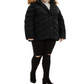 Madden Girl Junior's Faux Fur Trim Hooded Puffer Coat Black Size 3X