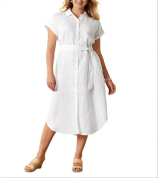 Tommy Bahama Coastalina Linen Maxi Shirt Dress White