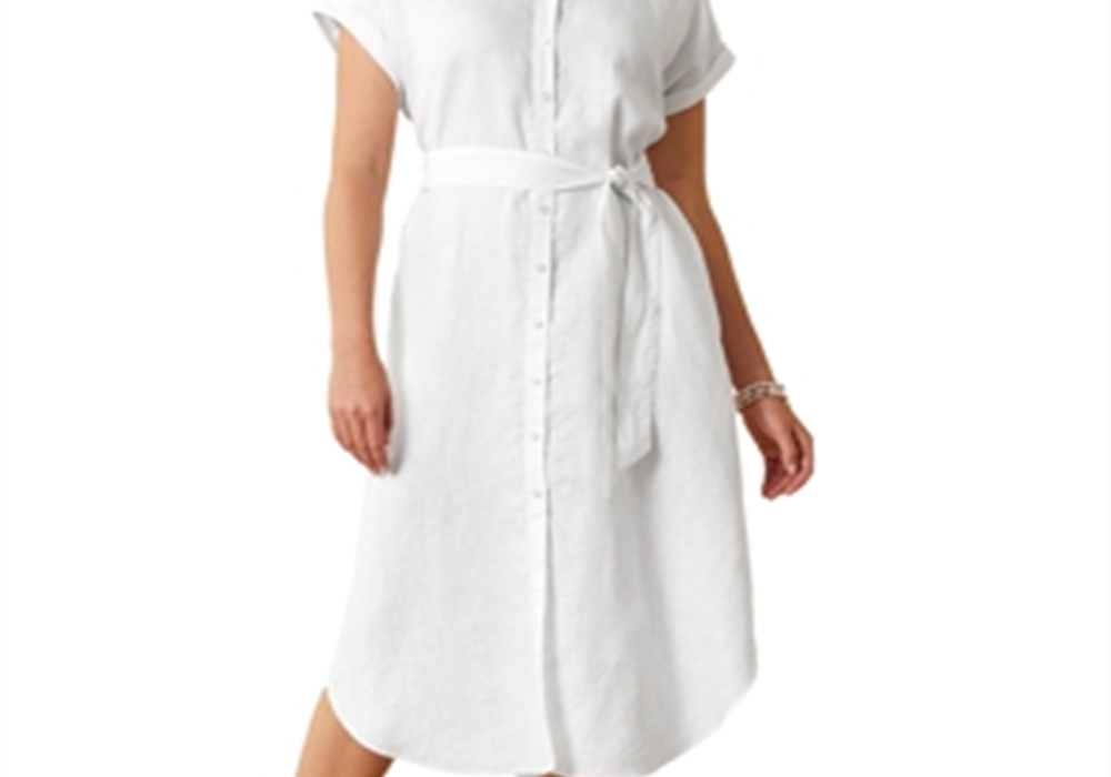 Tommy Bahama Coastalina Linen Maxi Shirt Dress White
