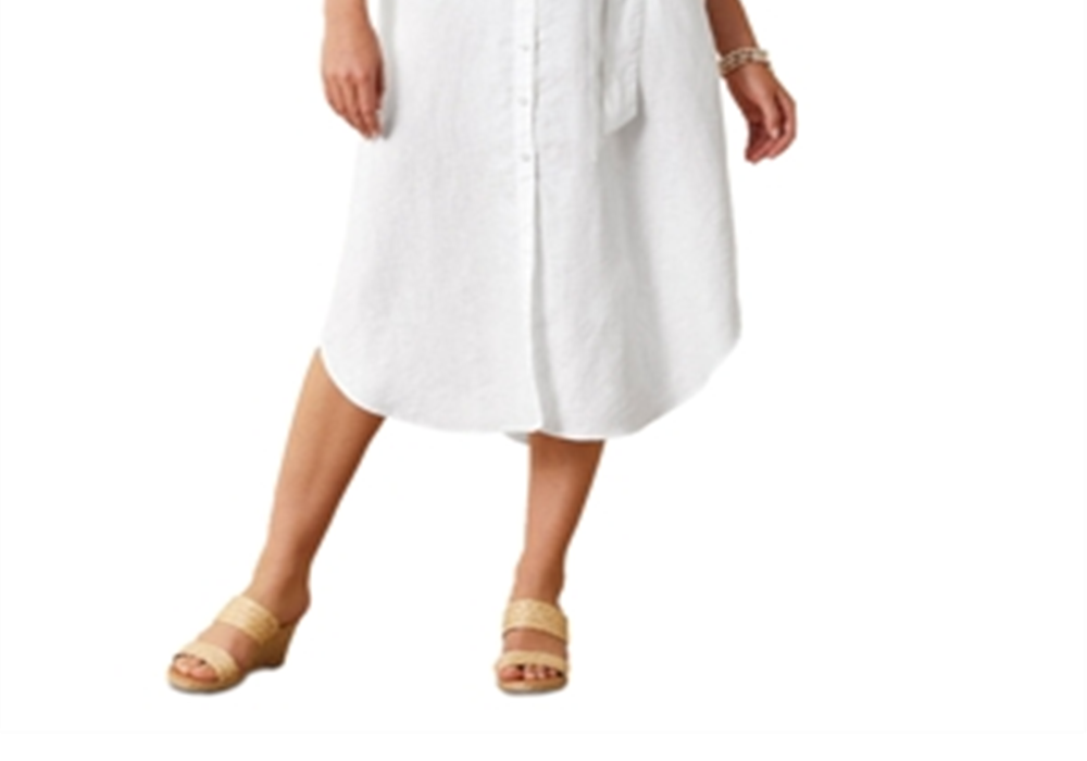 Tommy Bahama Coastalina Linen Maxi Shirt Dress White