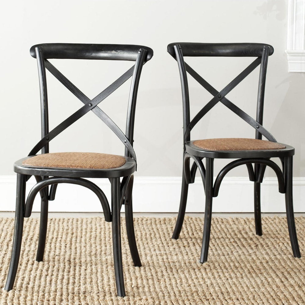 SAFAVIEH Franklin XBack Black Dining Chair Set of 2