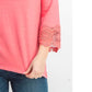 Charter Club Women's Cotton Lace-Trim Top Dark Pink Size Petite Medium