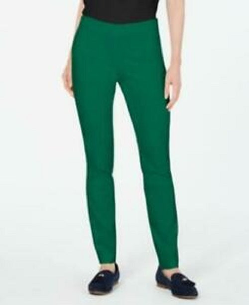 Charter Club Women's Chelsea Stretch-Twill Skinny Pants Dark Green Size 4 Petite