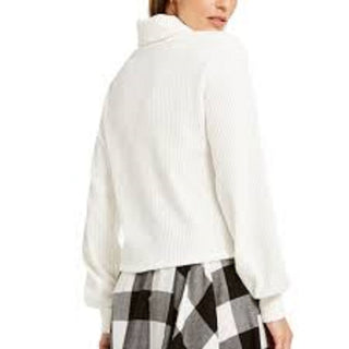 Bar III Women's Cozy Turtleneck Top White Size Extra Large