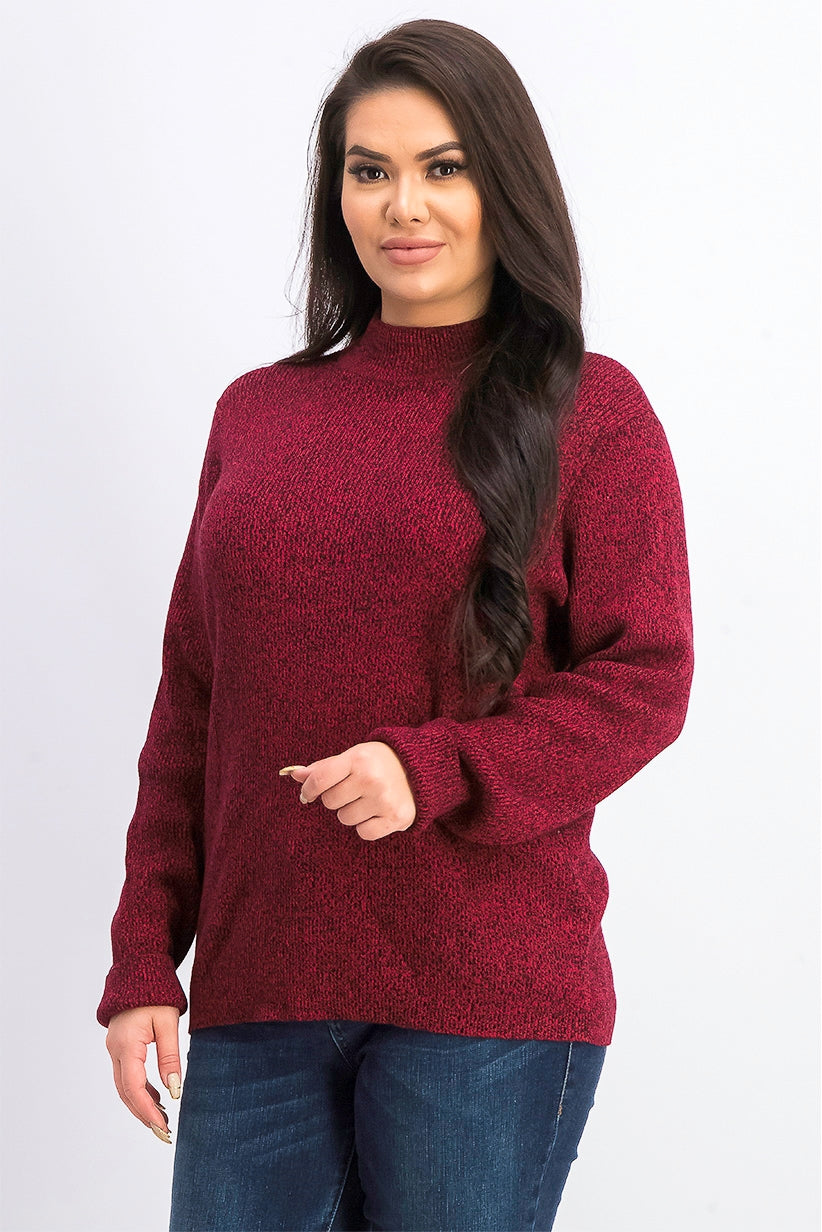 Karen Scott Women's Cotton Mock-Neck Sweater Bright Red Size Large