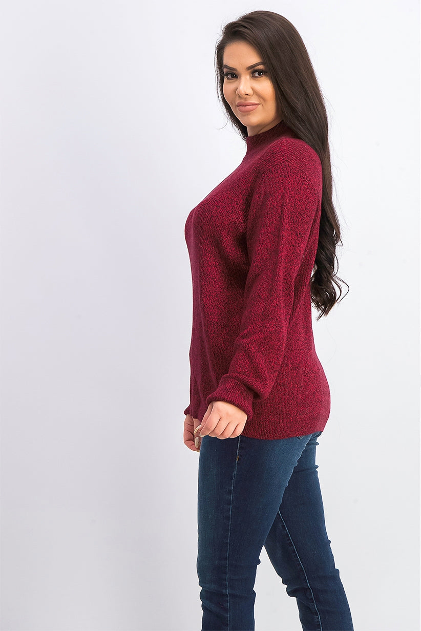 Karen Scott Women's Cotton Mock-Neck Sweater Bright Red Size Large