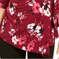 Alfani Women's Printed Side Tie Top Red Size Petite Medium