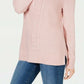 Karen Scott Women's Cable-Knit Panel Sweater Pink Size Small