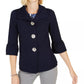JM Collection Women's Textured Bell Sleeve Jacket Blue Size Small