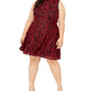 City Studios Plus Size Juniors' Lace Fit & Flare Dress Red Size 22W