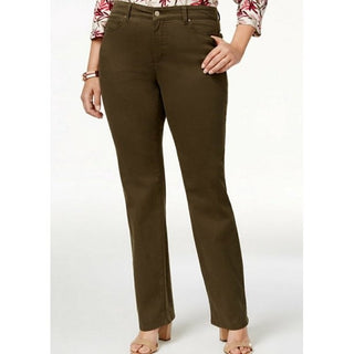 Style & Co Women's Tummy-Control Straight-Leg Fashion Jeans  Green Size 6