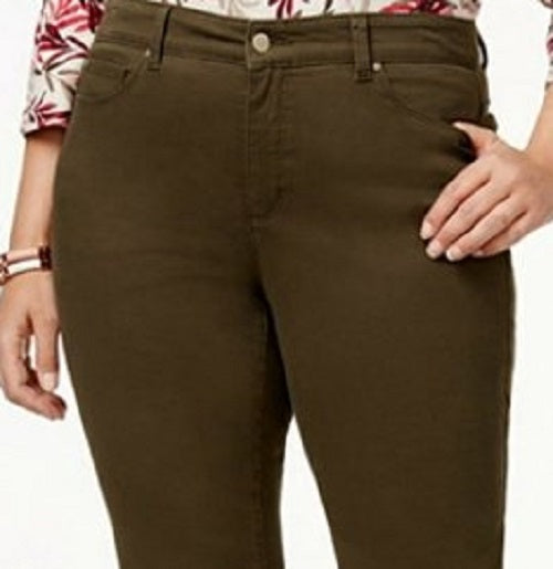 Style & Co Women's Tummy-Control Straight-Leg Fashion Jeans  Green Size 6