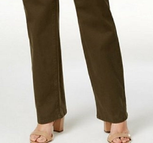 Style & Co Women's Tummy-Control Straight-Leg Fashion Jeans Green Size 6