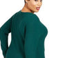 Alfani Women's Ribbed Snap-Detail Sweater  Green Size X-Large