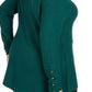 Alfani Women's Ribbed Snap-Detail Sweater  Green Size X-Large