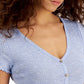 Crave Fame Juniors' Lettuce-Edge Crop Top Blue Size X-Large
