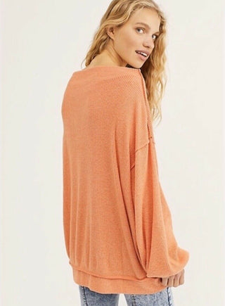 Free People Women's Main Squeeze Hacci Sweater Orange Size X-Small