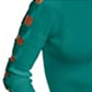 Almost Famous Junior's Lattice Sleeve Sweater Green Size Small