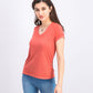 Ultra Flirt Juniors' Heathered V-Neck T-Shirt Orange Size Medium
