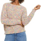 Ultra Flirt Junior's Rainbow Popcorn Sweater Grey Size X-Large