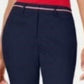 Tommy Hilfiger Women's Ribbon-Trim Ankle Pants Navy Size 14