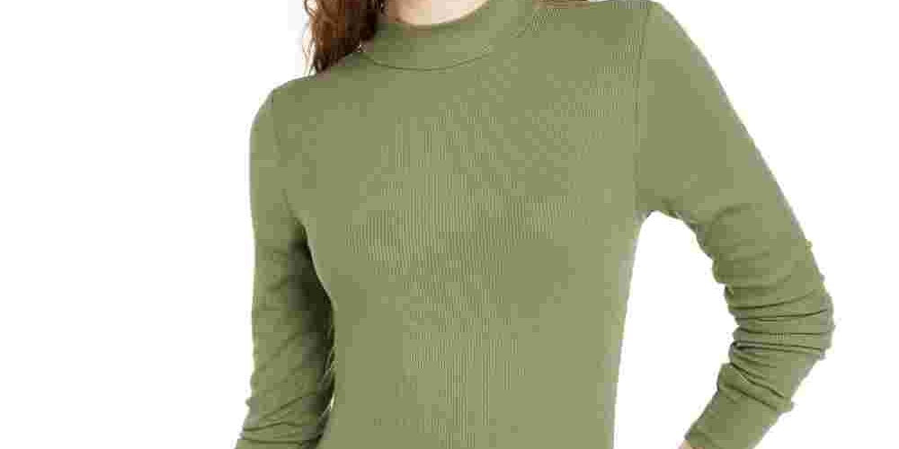 Self Esteem Junior's Mock Neck Bodysuit Green Size X-Small