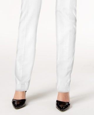 Alfani Women's Ivory Zippered Straight Leg Pants White Size 6