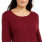 Alfani Women's Metallic Swing Sweater Wine Size Medium