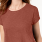 Style & Co Women's Handkerchief Hem T-Shirt Brown Size Medium