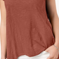 Style & Co Women's Handkerchief Hem T-Shirt Brown Size Medium