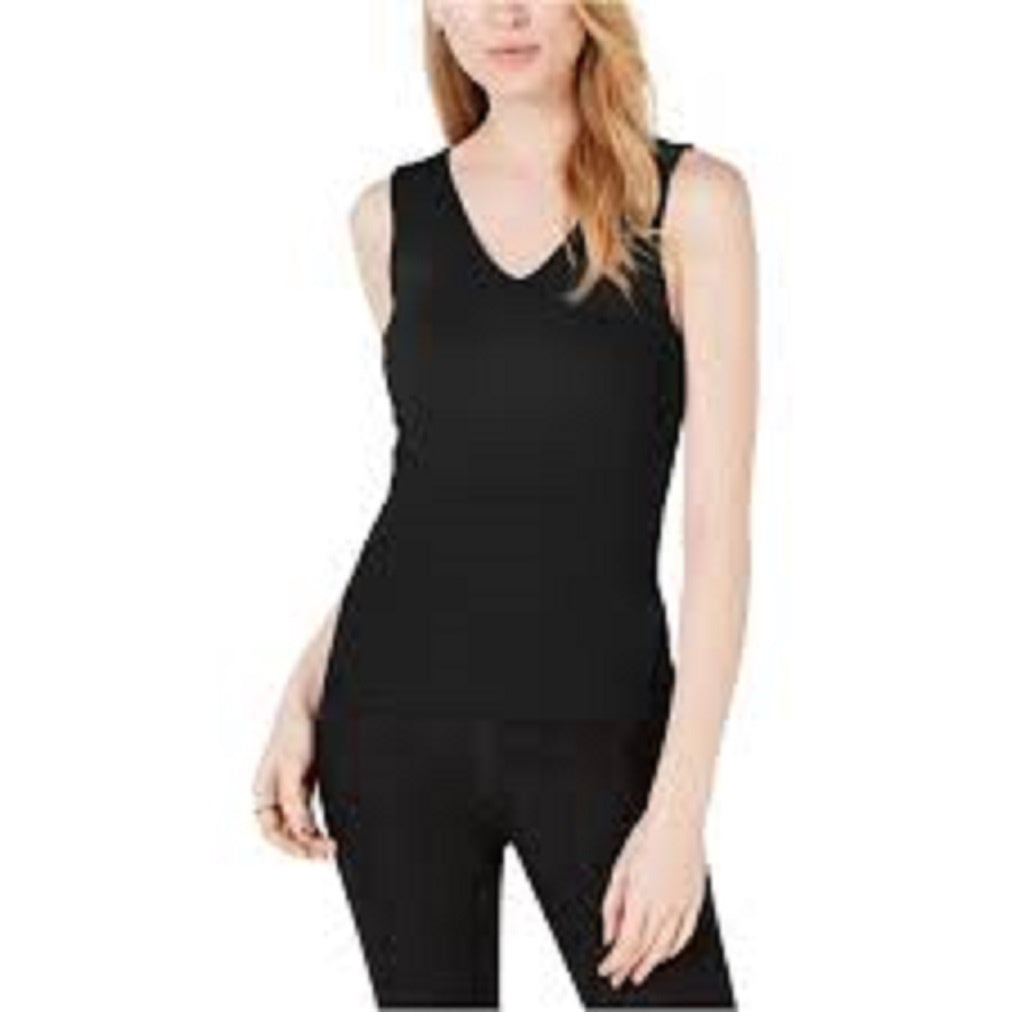 Maison Jules Women's Scoop Neck Tank Top Black Size X-Large